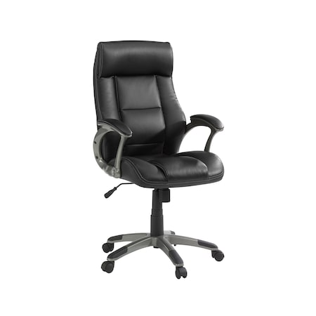 Sauder Manager Chair Leather Black , Soft, durable bonded leather seating surfaces 414348